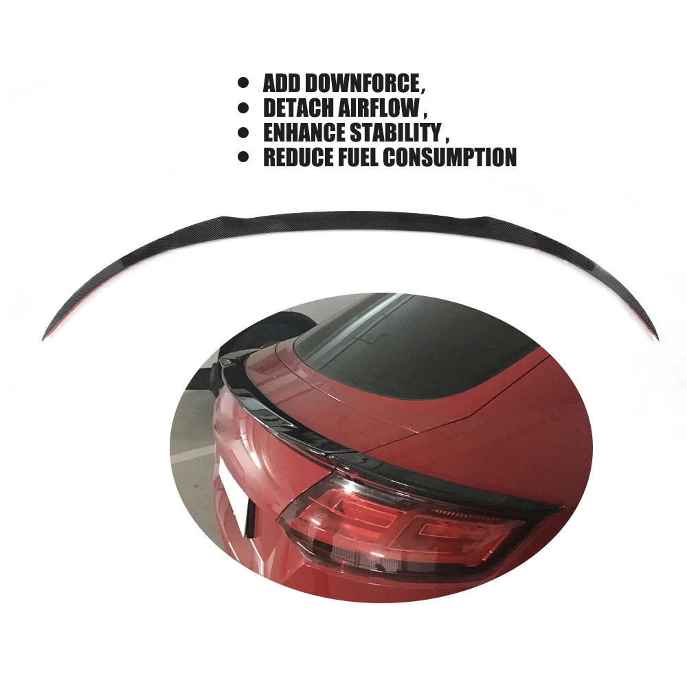3 шт./компл. углеродного волокна задний спойлер для Audi TT 8S MK3 TTRS SLINE 2-двери
