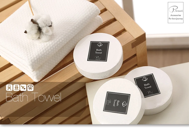 P.travel Vacuum Packed Round Pressed Travel Towels Disposable Super