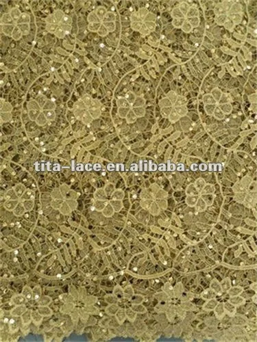 Fashion French Gold Sequin Lace Fabric ...