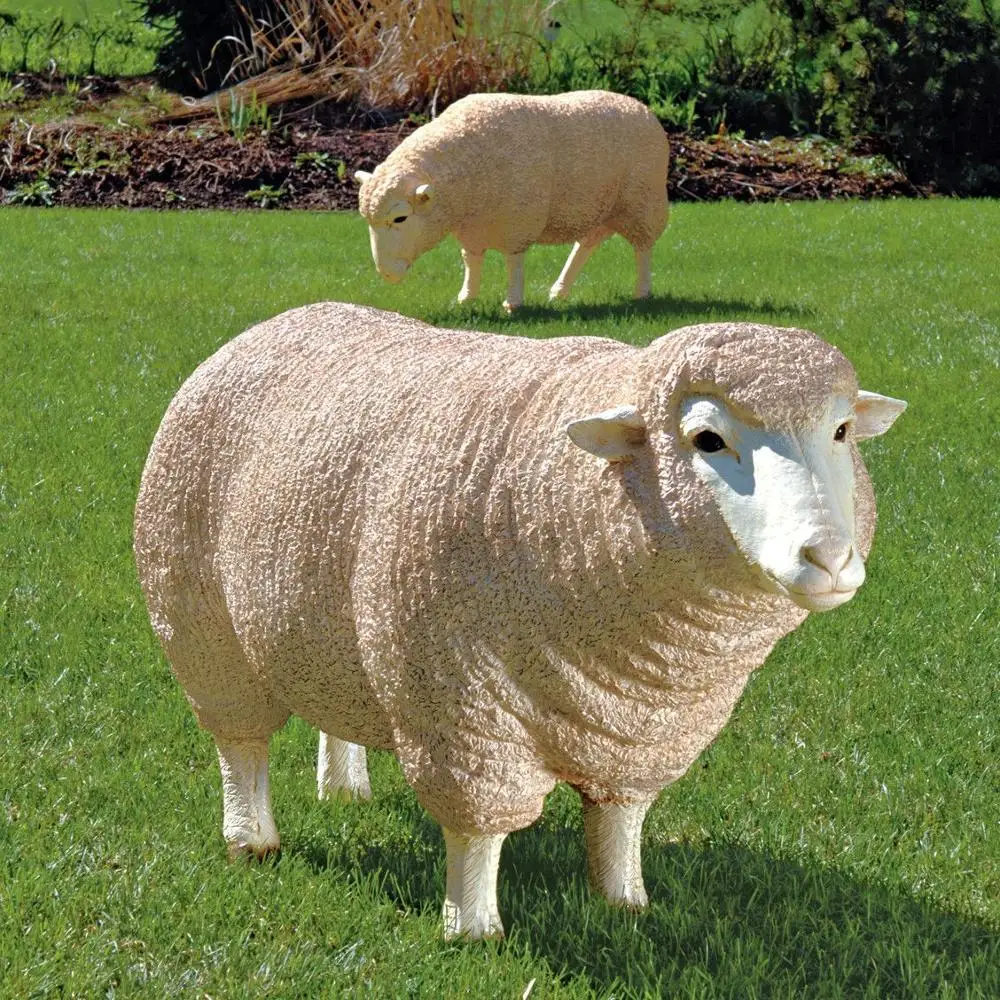 Factory Outlet Animal Sculpture Life Size Colorful Resin Sheep Statue for Garden