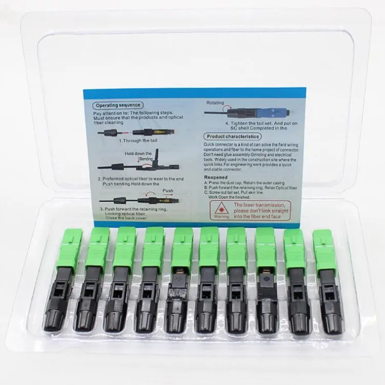 Fiber Optic Fast Connector SC APC for FTTH Termination