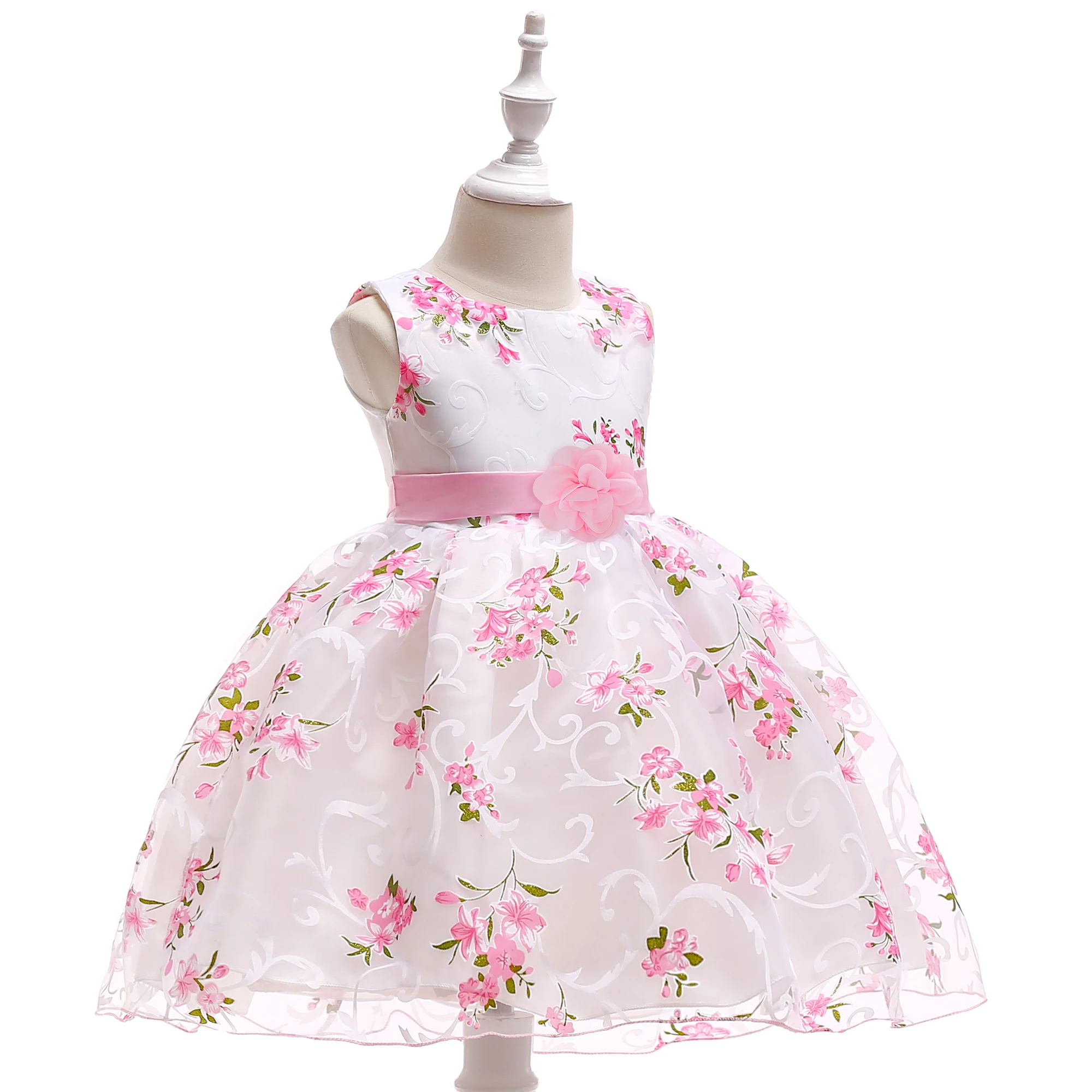 Fancy Store Names China Wholesale Factory Price Linen Baby Kids Girls Evening Summer Flower Dress