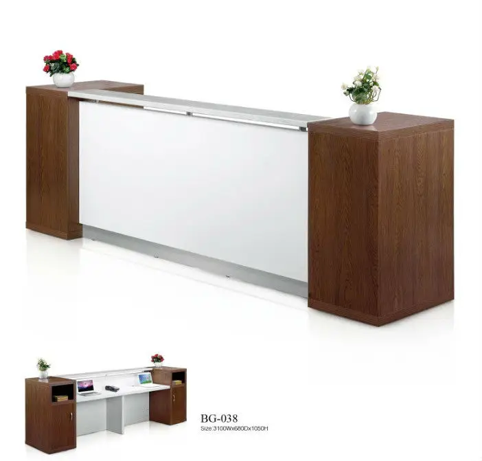 Pvc Material and Chair Front Desk Designs Modern Office Reception Area