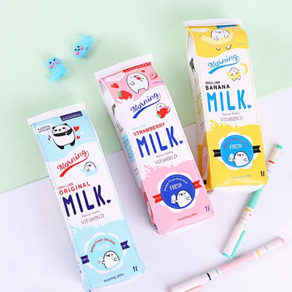 2023 Wholesale Kids Funny Milk Box Shaped Cartoon Pu Pencil Case - Buy  Cartoon Pu Pencil Case,Pu Pencil Case,Milk Shaped Box Product on 