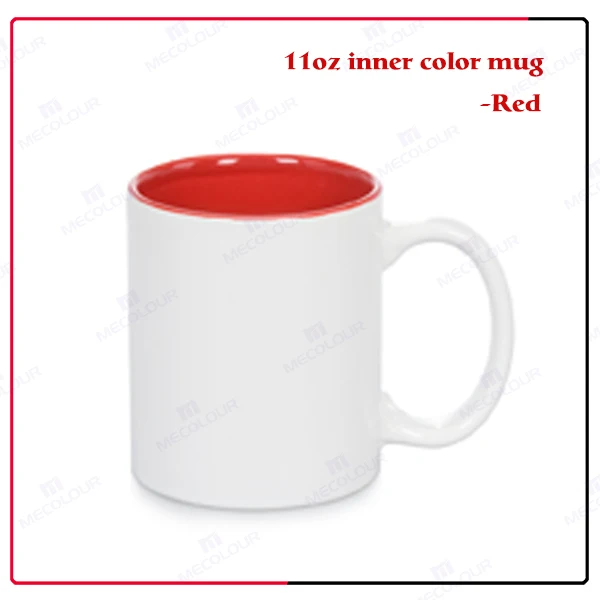 Mecolour 11oz Sublimation Mugs Inner Color Ceramic Coffee Mug with Elegant Designs