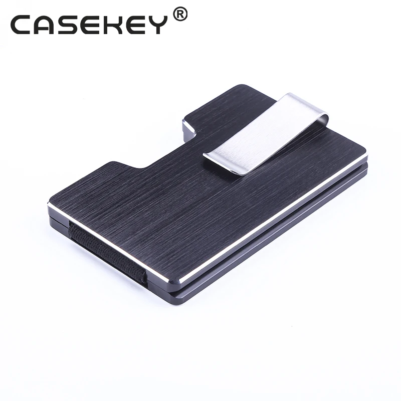 Premium Fancy Rfid Blocking Credit Card metal Holder Wallet Gift Business Metal Thin Slim Card Holder with Money Clip