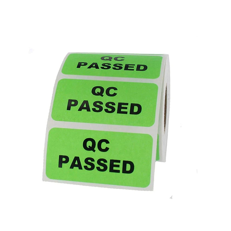38mm x 20mm Passed Labels in Green Ultra Strong Adhesive & Rip Proof 