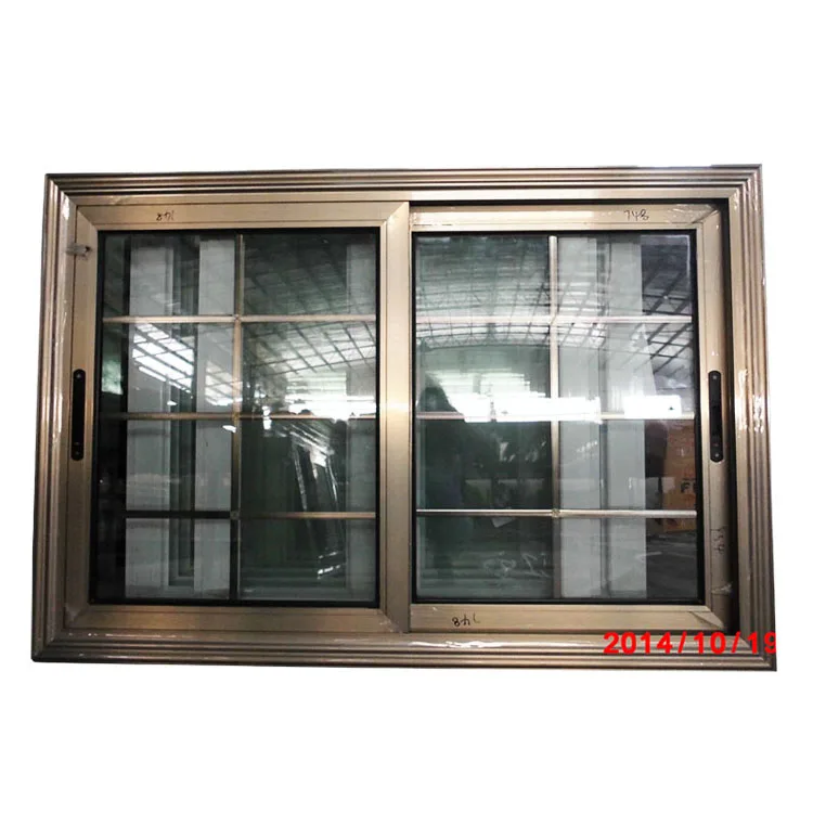Philippines Modern Style Reflective Tinted Glass Sliding Window with Home Safety Iron Window Grills