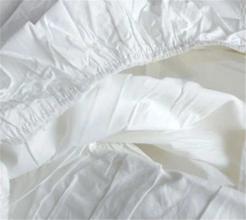 
 Двуспальная/полная/Королевская белая простыня из полиэстера и сатина  