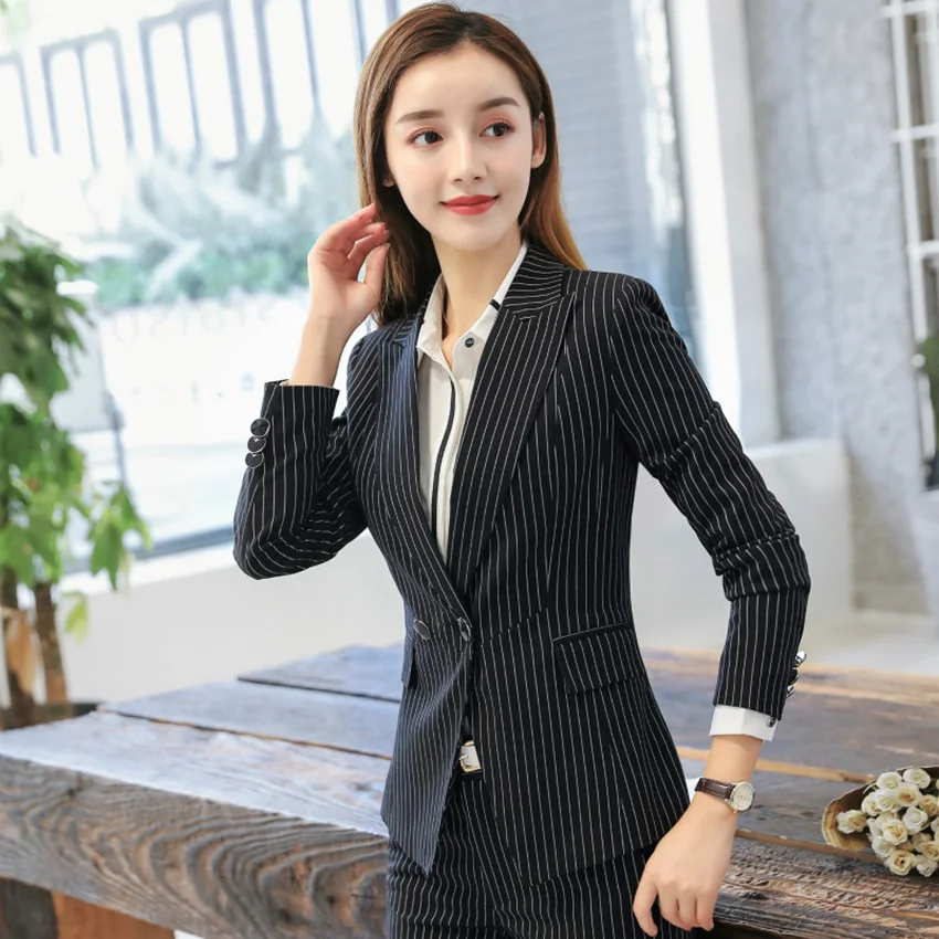 Ladies Suit Arm Design Business Blazer Women Ladies Formal Pants Suit