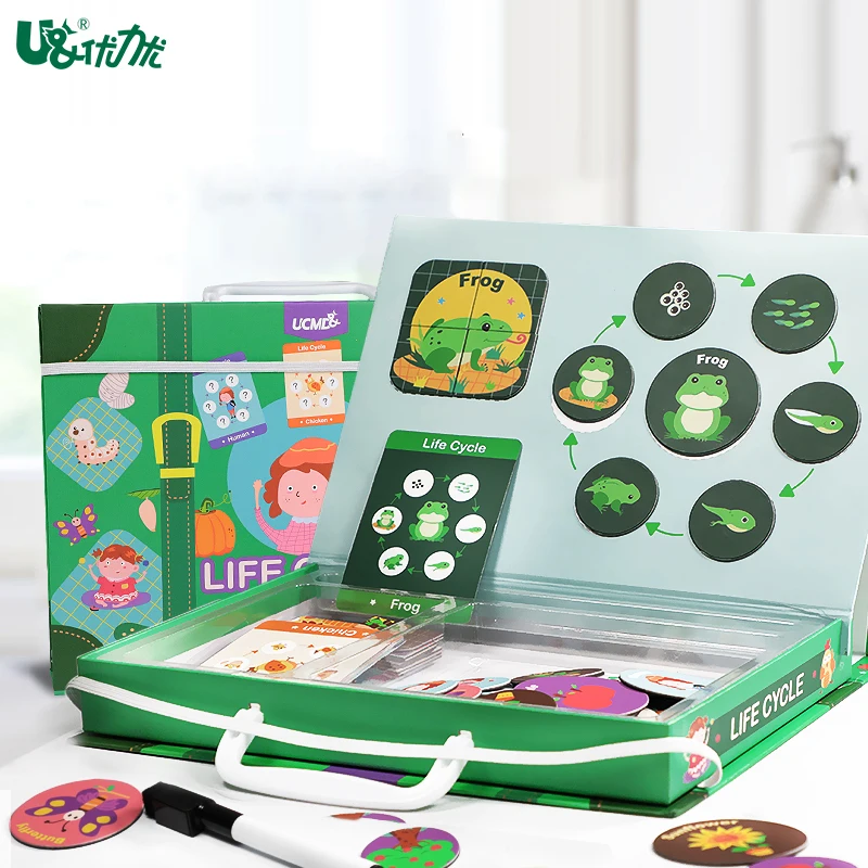 Plant and Animal Magnetic Puzzle Educational Kids Toys Life Cycle Puzzle