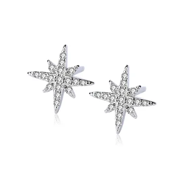 Charm earrings for Christmas party Frost shape earrings with zircon