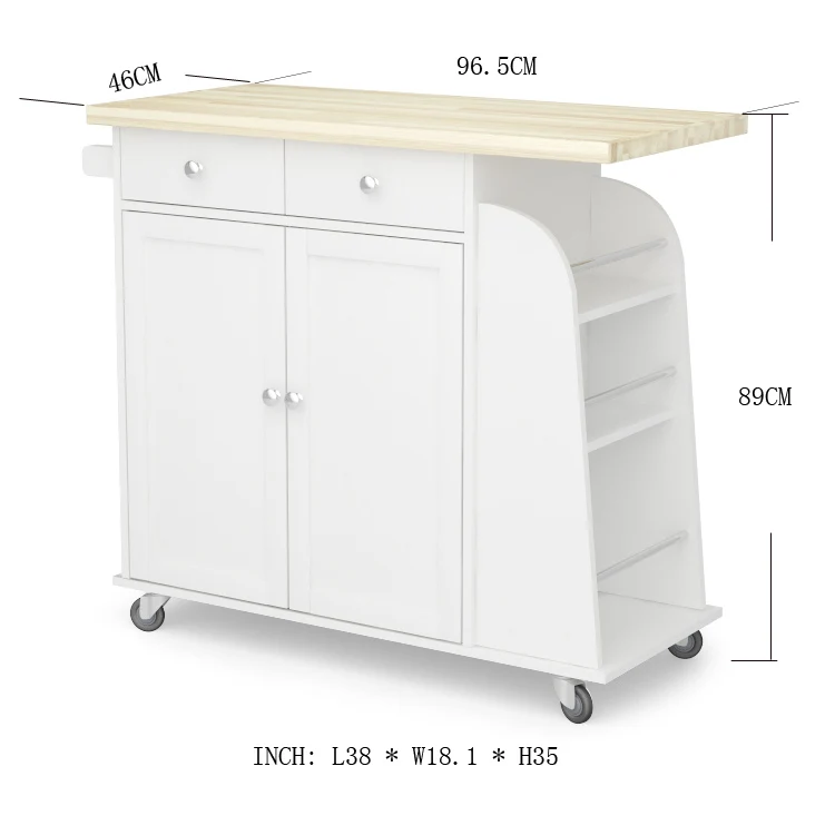 Классическая деревянная мебель Кухонная Тележка с ящиками для кухонного инструмента