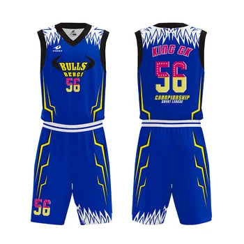 Custom Cheap Basketball Uniform Set Unique Blue Basketball Jersey Design American Basketball Singlets With Numbers