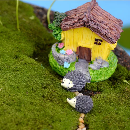Feengarten-Häuschen Aus Kunstharz – 4 Zoll Miniatur-Deko Für Terrarien & Sukkulenten, Handbemalt