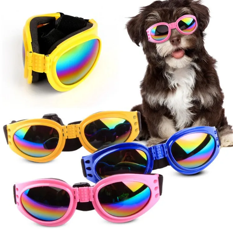 US Pet Dog Sunglasses Toys Eye Wear Goggle Sun Protection Glasses Adjustable QC 