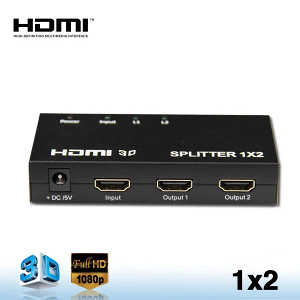 Hdmi Splitter Mediamarkt 1x2 3d Full-hd-1080p With Factory Price - Buy Hdmi Splitter 1x2,2-port High Speed Hdmi Video Splitter And Signal Amplifier,High Quality 2-port High Speed Hdmi Splitter And