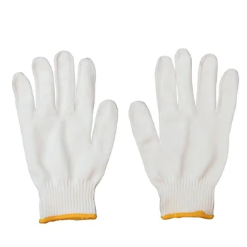 Factory price cotton construction gloves 7 gauge 10 gauge 13 gague natural white cotton knitted gloves
