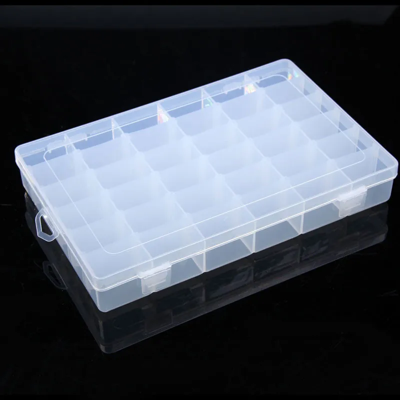 Mini 8 Grids Compartment Nail Art Rhinestone Gems Plastic Box Round Storage Box Case Jewelry Bead Makeup Clear Organizer
