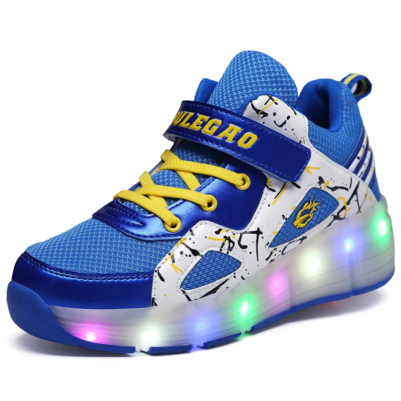 Детская обувь для роликовых коньков с двойными колесами, спортивные кроссовки