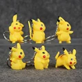 2016 New Pikachu Figure Keychains Toys Mini PVC Model Dolls Keychain 6pcs lot Free Shipping