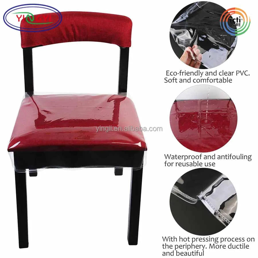 E822 Clear Waterproof Pvc Dining Chair Covers Removable Chair Protector Plastic Cushion Covers Buy Plastic Cushion Covers