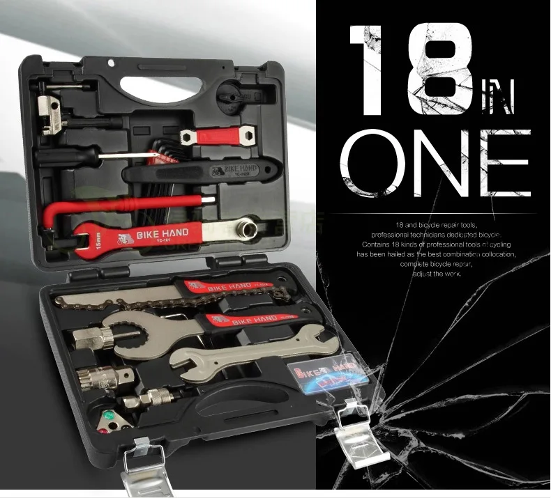 BIKE HAND Bicycle Repairing Tool Kit Tool Case Box Including Multifunction  Tools for Bike