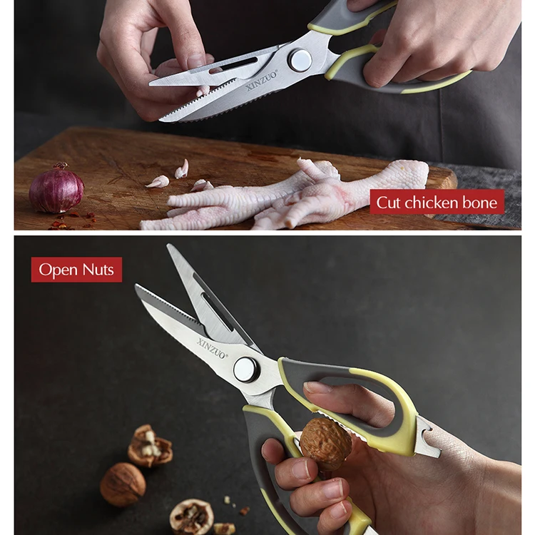 XINZUO Stainless Steel Food Cutter Shears - Multi Function Kitchen Scissors