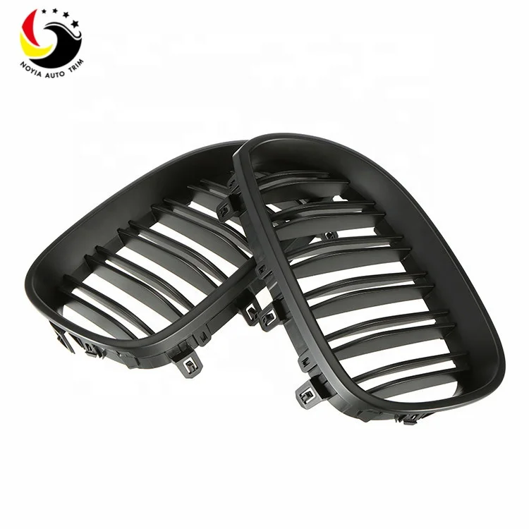 Front Kidney Grille For Bmw E60 E61 Abs 2 Slat Matte Black Grill For