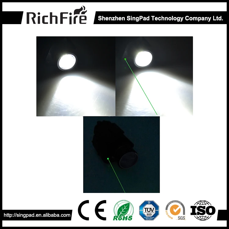 Светодиодный фонарик RichFire тактический Красный Зеленый Лазерный