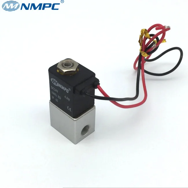 Électrovanne Pneumatique 3V1-06 3 Voies 2 Positions - Laiton, 1/8BSP, Normalement Fermée, Commande Directe 12V/24V Pour Automatisation