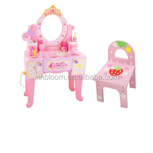 2021japanese Princess Play Set Wooden Dressing Table With Chair Play