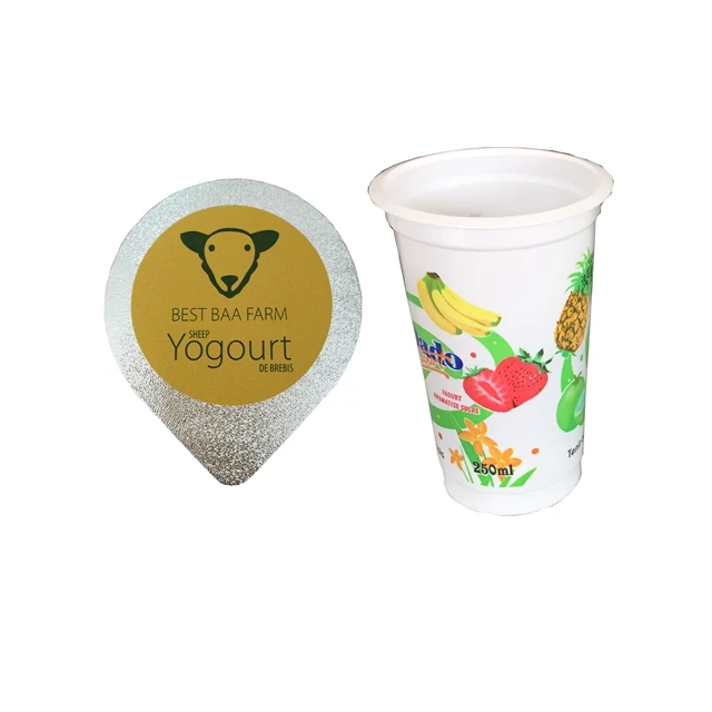 Custom design disposable yogurt cup aluminum foil lid