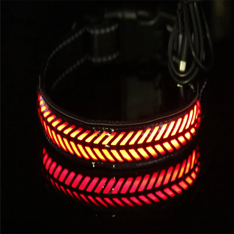 LED Lights Dog Pets Collars Adjustable Polyester Glow in Night Pet Dog Cat Puppy Safe Luminous Flashing Necklace