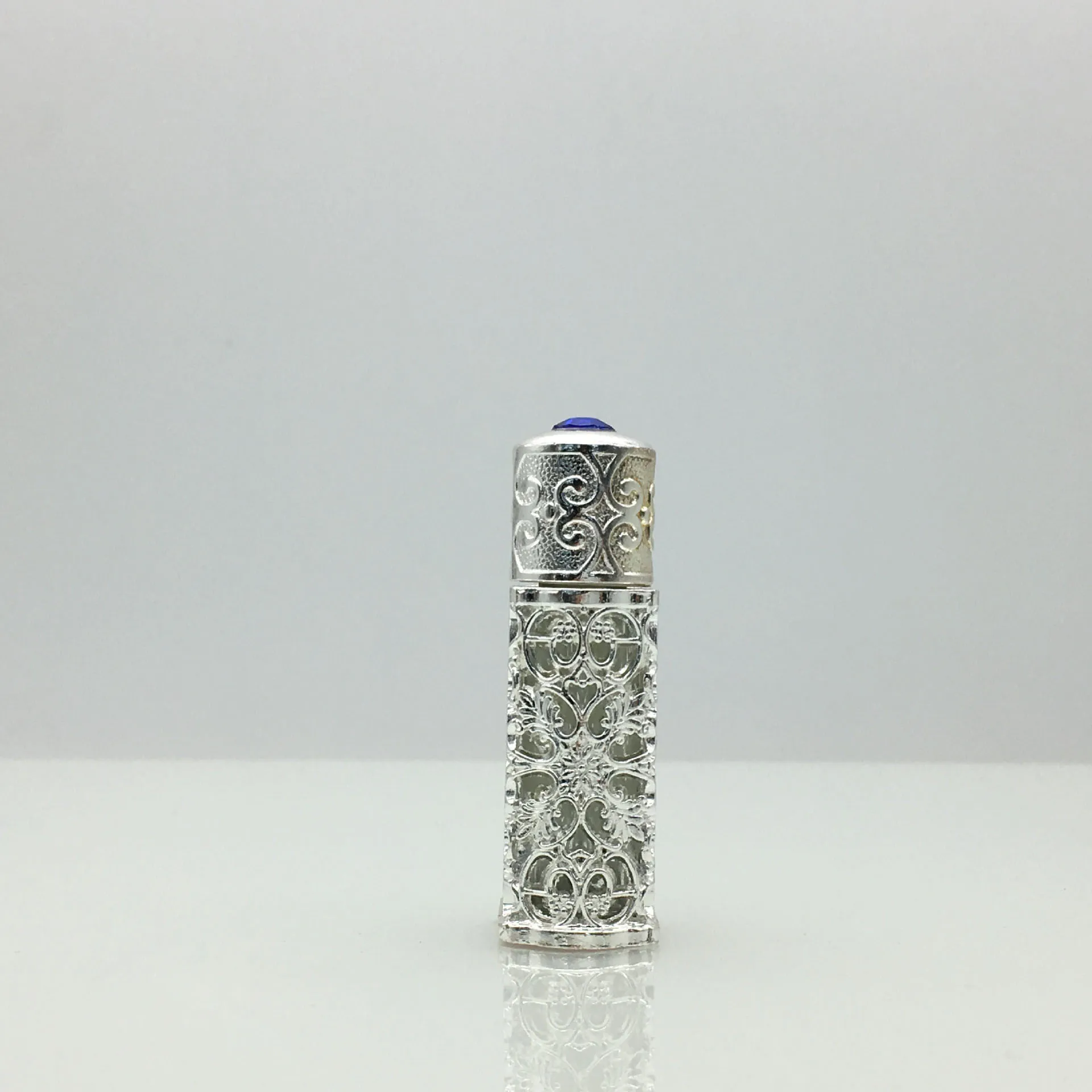 3ml Fancy Empty Arabic Style Metal Perfume Attar Glass Bottle with Glass Stick
