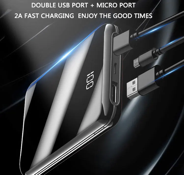 Casun Best Selling Mini power bank 10000mAh portable fast charging powerbank with digital power display - ANKUX.COM