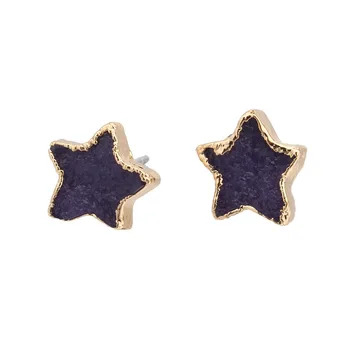 Free shipping vogue black star design stud earrings for women