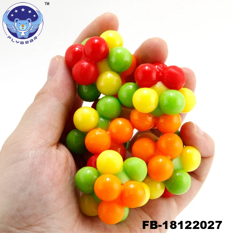 Новинка 2021, популярный Красочный мягкий резиновый мяч атомной формы, игрушка для декомпрессии