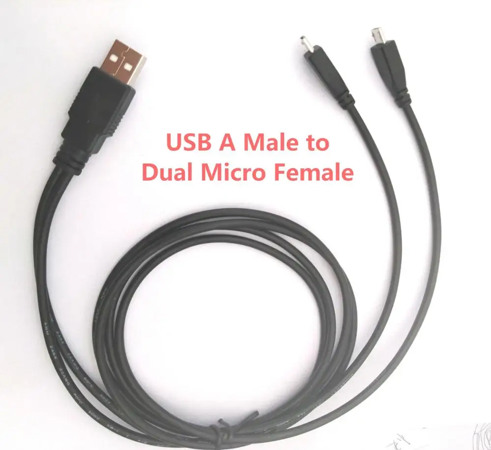 Panel Mount USB 2 Way Splitter Charging Cable