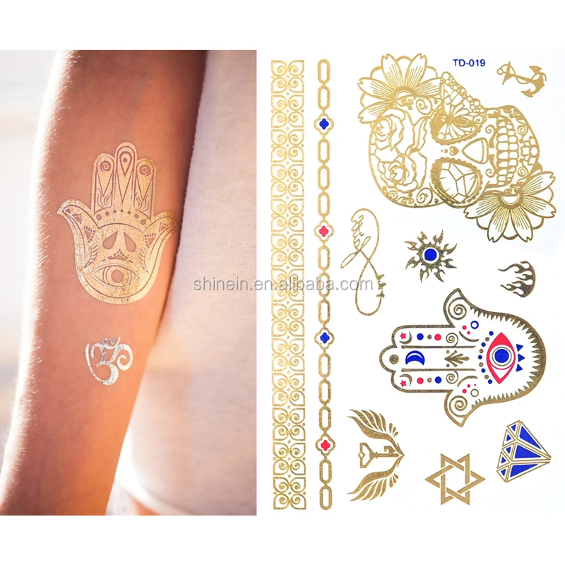 SAVI 3D Temporary Tattoo Golden and Silver Metallic Sticker Wings  Peacock Feathers Design Size 21x15cm  1pc 202 Gold 13 g  Amazonin  Beauty