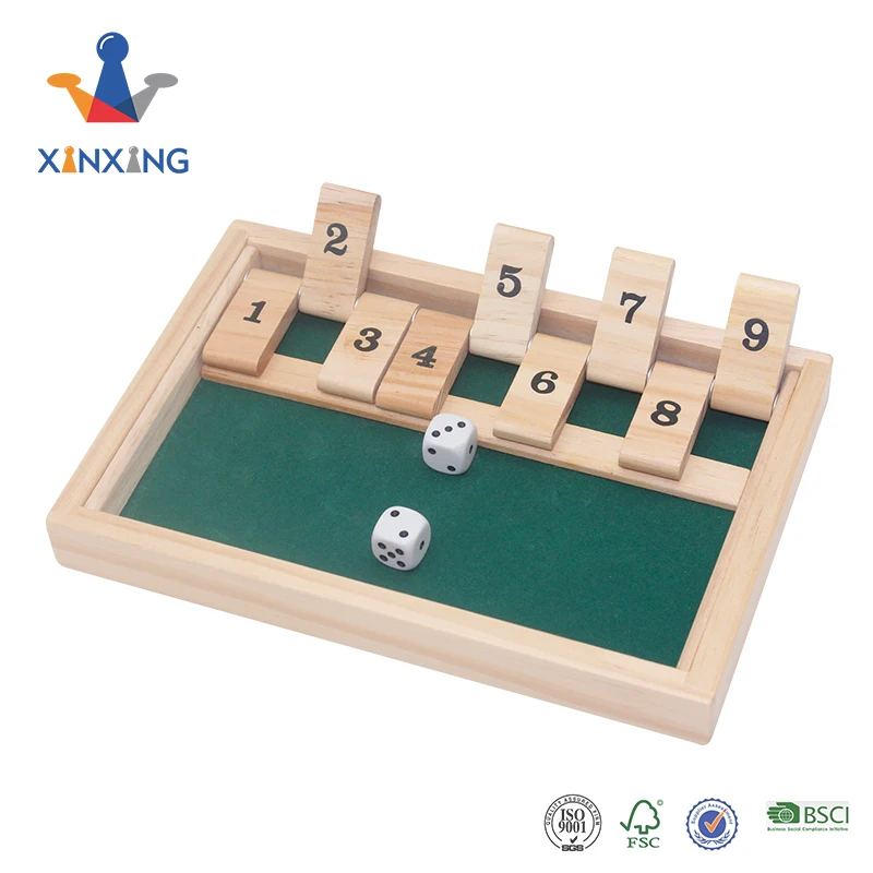 Bits and Pieces - Wooden Shut The Box 12 Dice Game Board - Classic Tabletop Version of The Popular English Pub Game - Measures