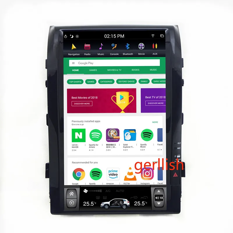 
Автомобильный мультимедийный dvd-плеер Tesla style с вертикальным экраном 16 дюймов, gps, радио, стерео для Toyota Land Cruiser VXR 2008-2015 