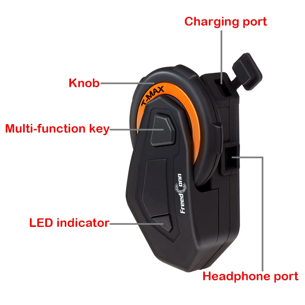 FreedConn T-max Motorcycle Helmet Intercom 6 Riders Bluetooth Headset with  FM Radio Moto Intercomunicador