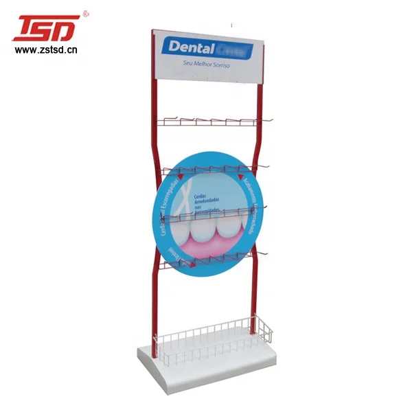 Custom Design Pos Floor Displays for Supermarket Toothbrush and Toothpaste Display Stand