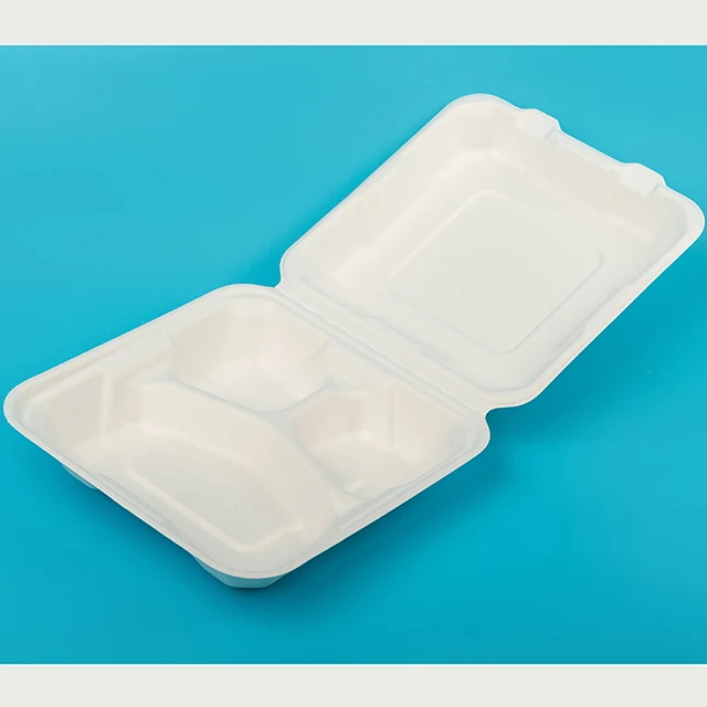 
Sugarcane Pulp Box Lunch Bagasse Biodegradable Food Container 