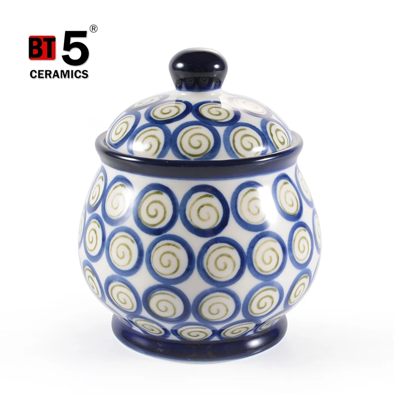 かわいいサークルパターンコーヒーシュガーポットセラミックティーキャニスター蓋付き Buy キャニスター セラミックキャニスター シュガーポット Product On Alibaba Com
