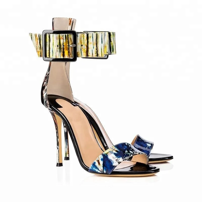 Для женщин зимний и осенний женский свитер Стильный Красочные Рим туфли гладиатор с открытым носом застежкой; Обувь на массивном вечерние босоножки высоком