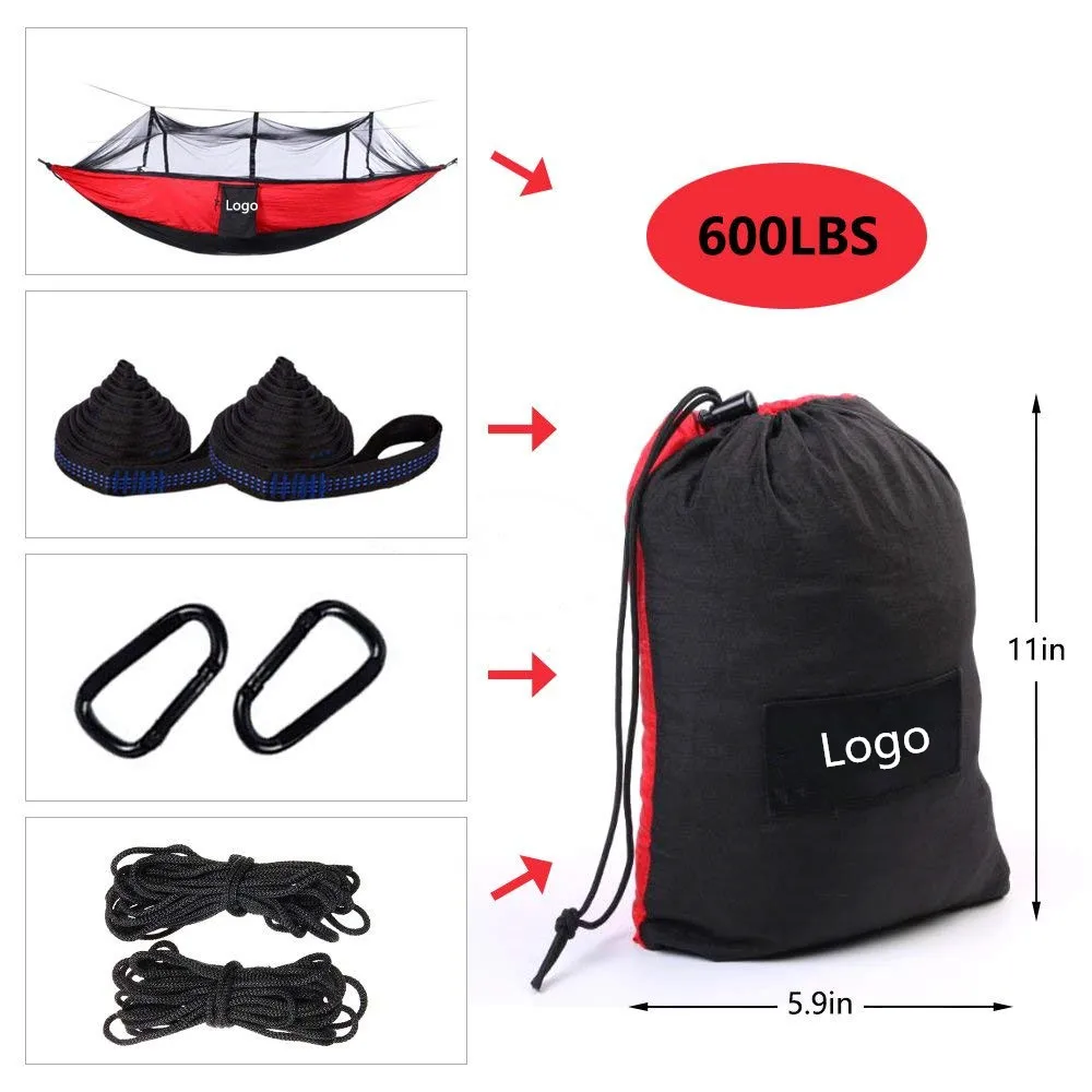 Гамак Woqi с москитной сеткой уличная кровать для путешествий легкий тканевый двойной гамак из парашютной ткани