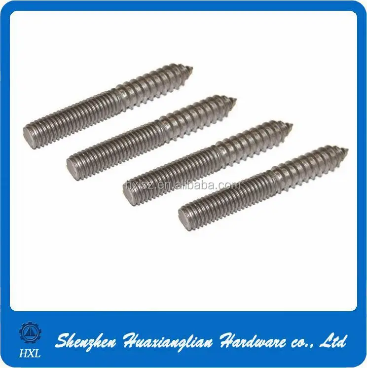 Cnc Double End Screw Custom Steel Galvanized Double Sided Threaded Wood Screw Bolt
