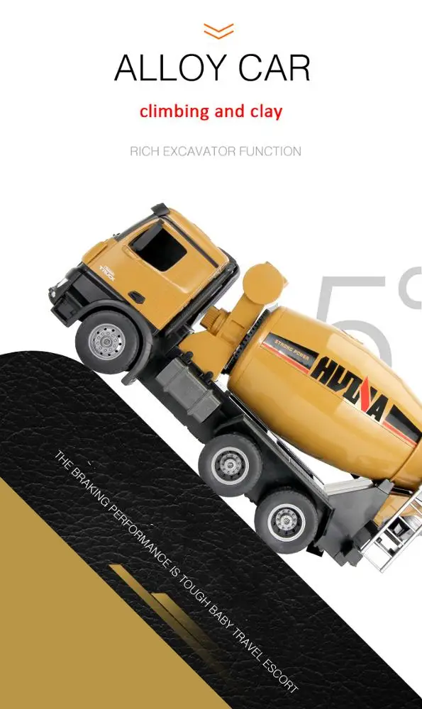 HUI NA TOYS 1:18 9CH コンクリートミキサー RC DWI 2.4GHz 10チャンネル RCコンクリートミキサートラック 14歳以上用
